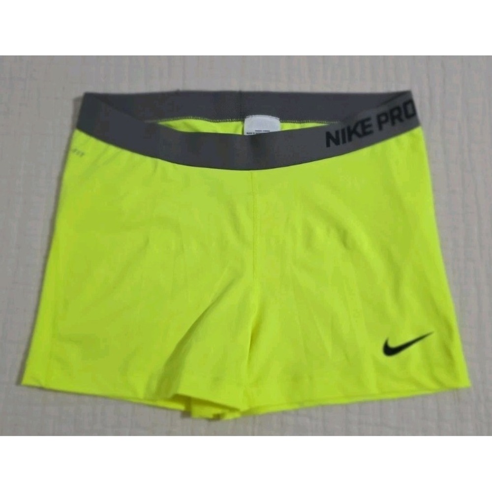 NEW Nike Pro Dri-Fit Neon Yellow Womams Sz‎ XL Compression Active Volleyball Gym